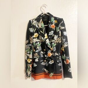 Zara Floral Black Blazer